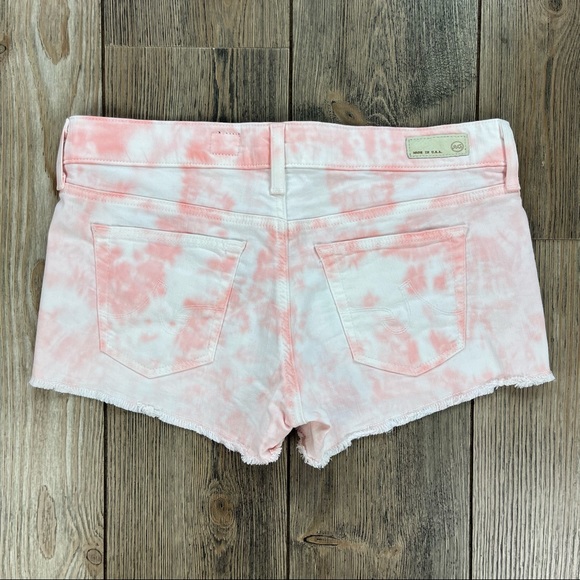 Adriano Goldschmied Daisy Low Rise Denim Cutoff Shorts Tie Dye Print - Picture 2 of 10